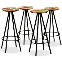 vidaXL Barhocker 4 Stk. Massives Altholz