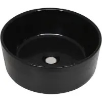 vidaXL Waschbecken Keramik Rund Schwarz 40 x 15 cm