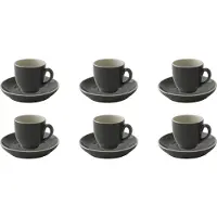 Palmer colors Kaffeetassen - 6er-Set, Porzellan, grau, 14 cl – 12 cm moderne, kompakte Form, für Kaffee, Espresso, Ristretto und Heißgetränke