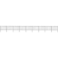 vidaXL Gartenzaun mit Speerspitze Stahl 1506 x 120 cm Schwarz