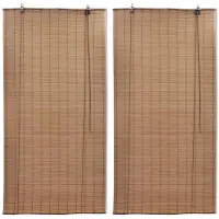 vidaXL Bambusrollos 2 Stk. 80x160 cm Braun
