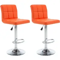 vidaXL Barhocker 2 Stk. Orange Kunstleder