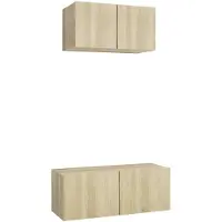 vidaXL 2-tlg. TV-Schrank-Set Sonoma-Eiche Holzwerkstoff