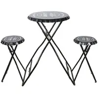 Blokker Klapptisch und Barhocker Lavaron 101 cm Aluminium schwarz