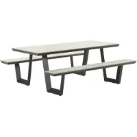 Garden Impressions Bell Picknickset 200x178xH75cm - carbon black/hell Teak Vironwood