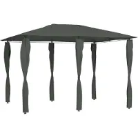 vidaXL Pavillon mit Pfostenabdeckungen 3x4x2,6 m Anthrazit 160 g/m²