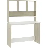 vidaXL Schreibtisch mit Regalen Weiß Sonoma-Eiche 110x45x157 cm