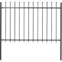 vidaXL Gartenzaun Woerden mit Speerspitze Stahl 170 x 120 cm Schwarz