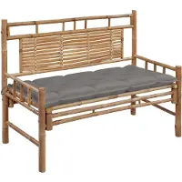 vidaXL Gartenbank mit Auflage 120 cm Bambus