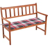 vidaXL Gartenbank mit Auflage 120 cm Massivholz Akazie