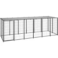 vidaXL Hundezwinger Schwarz 330x110x110 cm Stahl