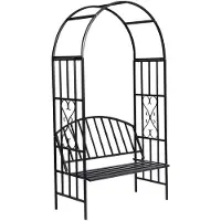 vidaXL Gartenrosenbogen Mit Bank 114 X 57 X 210 Cm