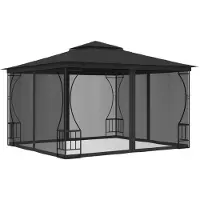 vidaXL Pavillon mit Netz 300x300x265 cm Anthrazit