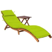 vidaXL Sonnenliege mit Tisch und Auflage Massivholz Akazie