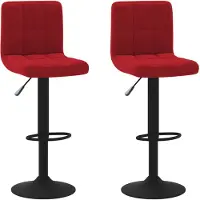 vidaXL Barhocker 2 Stk. Weinrot Samt