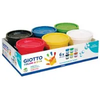 Giotto DITA Fingermalfarbe im Set 6 Farben à 200 ml 5350 00, Mehrfarbig, 6X 200ml