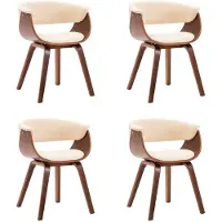 vidaXL Esszimmerstühle 4 Stk. Creme Bugholz und Kunstleder