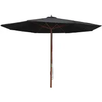 vidaXL Sonnenschirm mit Holzmast 350 cm Schwarz