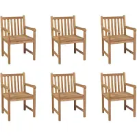 vidaXL Gartenstühle 6 Stk. Massivholz Teak