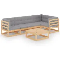 vidaXL 6-tlg. Garten-Lounge-Set mit Kissen Kiefer Massivholz