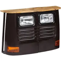 vidaXL LKW-Sideboard Massivholz Mango Dunkelgrau