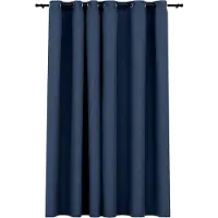 vidaXL - Gordijn - linnen-look - verduisterend - met - ogen - 290x245 - cm - blauw