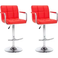 vidaXL Barhocker 2 Stk. Rot Kunstleder