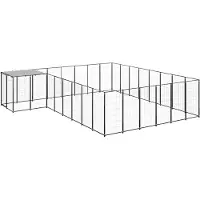 vidaXL Hundezwinger Schwarz 15,73 m² Stahl