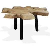 vidaXL Couchtisch Massivholz Teak 80x70x38 cm
