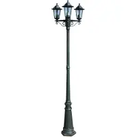 vidaXL Gartenlaterne 3-flammig 215 cm Dunkelgrün/Schwarz Aluminium