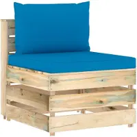 vidaXL Modulares Mittelsofa mit Kissen Grün Imprägniertes Holz