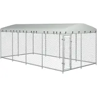vidaXL Outdoor-Hundezwinger mit Überdachung 7,6x3,8x2,3 m
