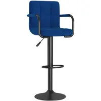vidaXL Barhocker Blau Stoff