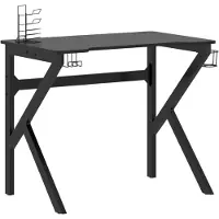 vidaXL Gaming-Schreibtisch mit K-Gestell Schwarz 90x60x75 cm