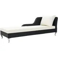 vidaXL Sonnenliege mit Auflage Poly Rattan Schwarz