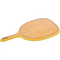Pebbly Schneidebrett mit Handgriff und Saftrille Large Yellow 57x31 cm
