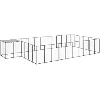 vidaXL Hundezwinger Schwarz 19,36 m² Stahl