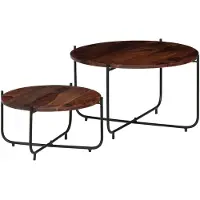 vidaXL 2-tlg. Couchtisch-Set Massivholz Akazie 60x35 cm