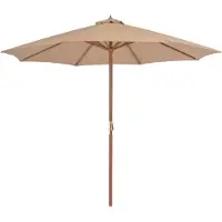 vidaXL Sonnenschirm mit Holz-Mast 300 cm Taupe