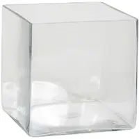 Mica Decorations Britt Vase - L20 x B20 x H20 cm - Quadratisch - Transparent