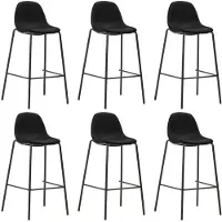 vidaXL Barhocker 6 Stk. Schwarz Stoff