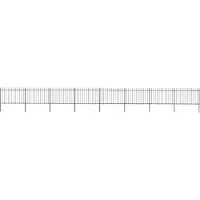 vidaXL Gartenzaun mit Speerspitze Stahl 1339 x 120 cm Schwarz