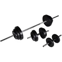 vidaXL Langhantel +2 Kurzhantelset 30,5kg