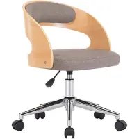 vidaXL Esszimmerstuhl Drehbar Taupe Bugholz und Stoff