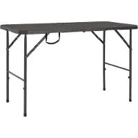 vidaXL Gartentisch Klappbar Braun 120x60x74 cm HDPE Rattan-Optik