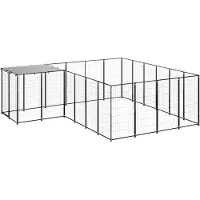 vidaXL Hundezwinger Schwarz 8,47 m² Stahl