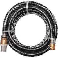 vidaXL Saugschlauch mit Messing-Anschlüssen 7 m 25 mm Schwarz