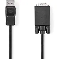 Nedis Vga-kabel Displayport Stecker Auf Vga Stecker Vernickelt 1080p Pvc Ccgb37301bk20 2 M