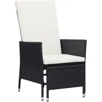 vidaXL Garten-Liegestuhl mit Auflagen Poly Rattan Schwarz