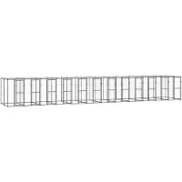vidaXL Outdoor-Hundezwinger Stahl mit Überdachung 29,04 m²